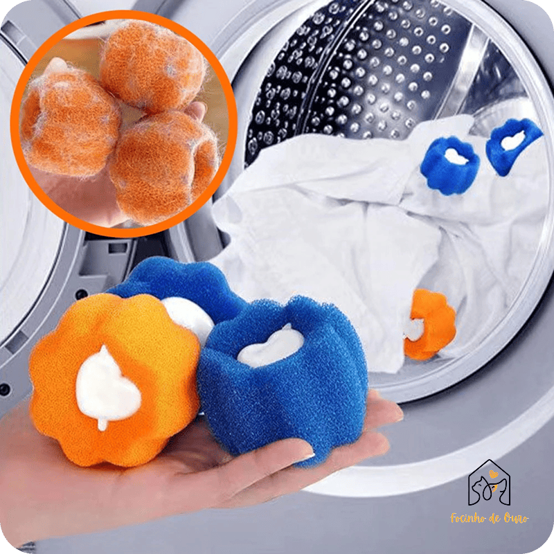 Filtro Limpo™ | Esponja Reutilizável Removedora de Pelos para Máquina de Lavar
