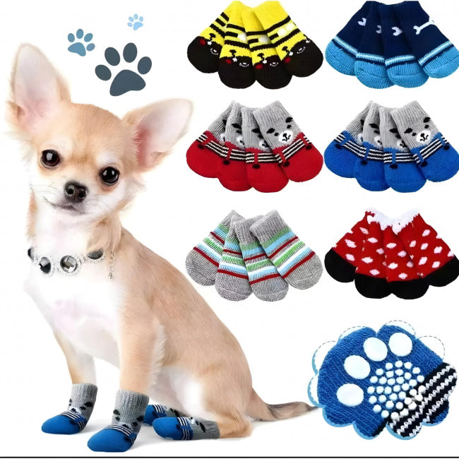 Passinho™ | Kit de Meias Antiderrapantes para Cães